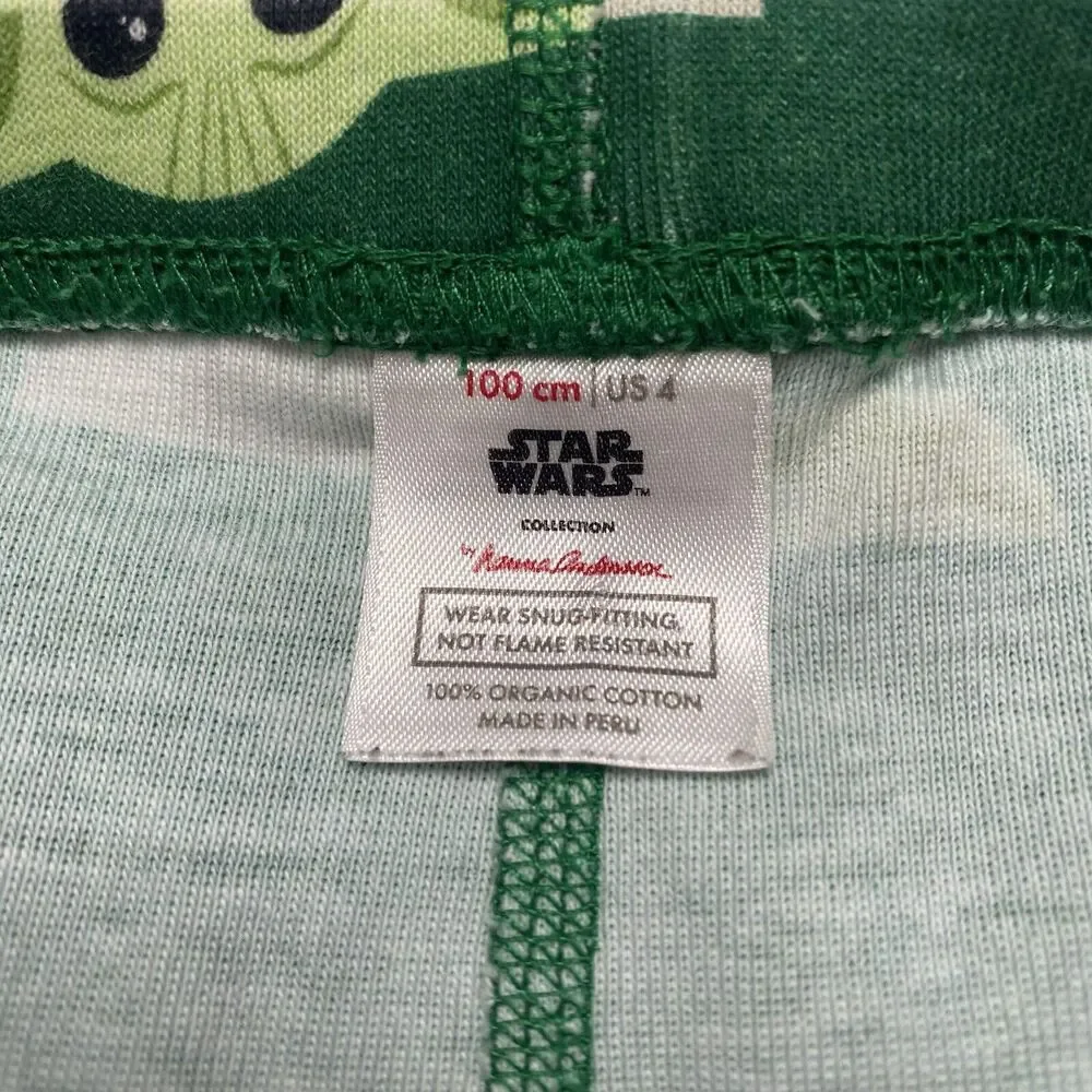 HANNA ANDERSSON STAR WARS Mandalorian Baby Yoda Green Pajama Pants Sz 4 100 Kids